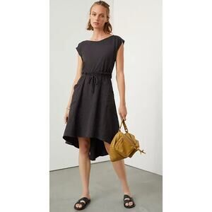 Daily Practice Anthro Everyday Tee Dress Size 1X Grey Gauze Pockets Lagenlook